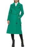 Karl Lagerfeld Wool Blend Wrap Coat In Spearmint