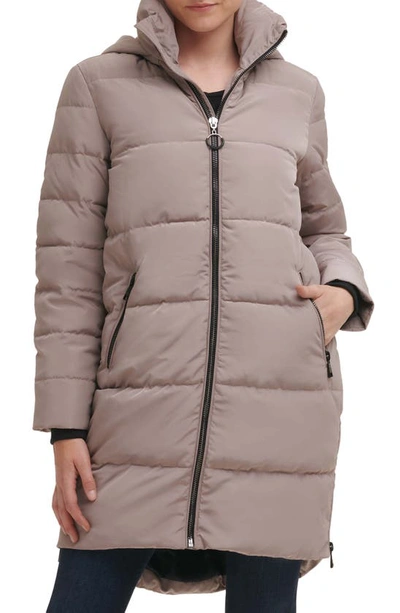 Karl Lagerfeld Water Resistant Puffer Jacket In Sand