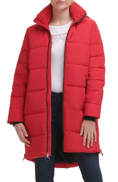 Karl Lagerfeld Water Resistant Puffer Jacket In Red