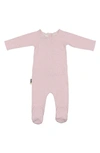 Maniere Wave Stripe Cotton Footie In Blossom