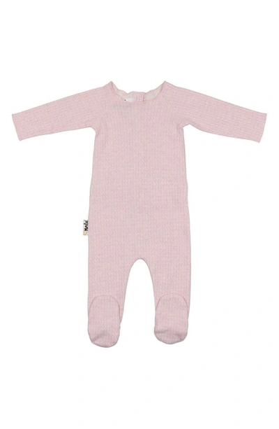 Maniere Babies' Wave Stripe Cotton Footie In Blossom