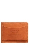Shinola Pocket Bifold Wallet In Bold Orange