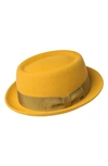 Bailey Darron Wool Felt Pork Pie Hat In Satin Brass