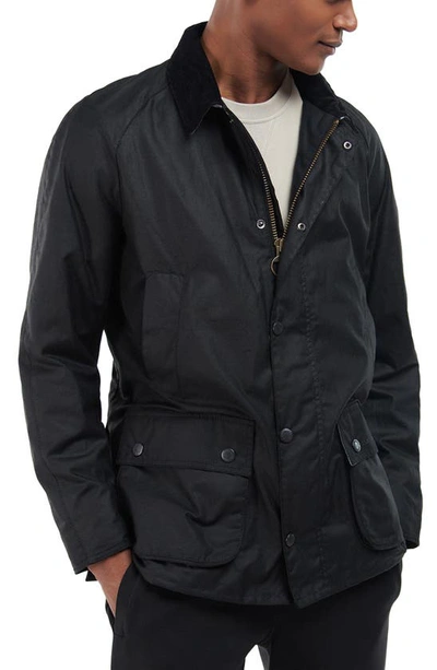 Barbour Sapper Wax Jacket In Black