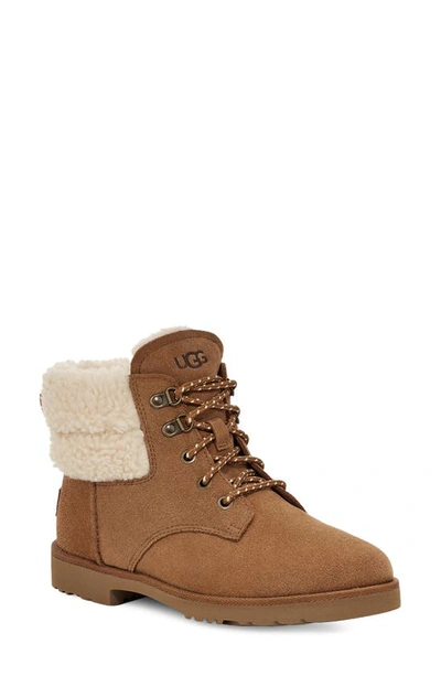 Ugg Romely Heritage Lace Womens Suede Water Repellent Winter & Snow Boots In Brown