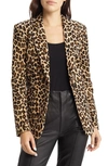 Frame Classic Leopard Velvet Blazer In Brown
