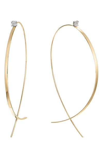 Lana Large Flat Upside Down Diamond Hoop Earrings In Yg