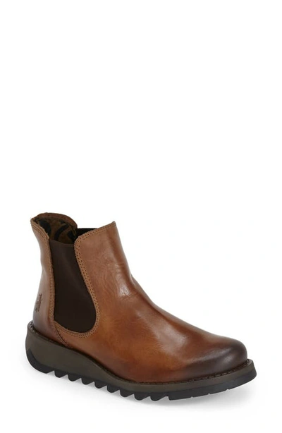 Fly London 'salv' Chelsea Boot In Camel Rug Leather