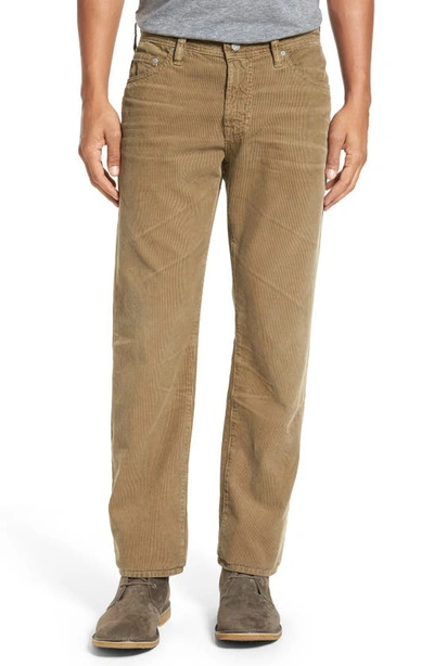 Ag 'graduate' Tailored Straight Leg Corduroy Pants In Sulfur Infantry Khaki