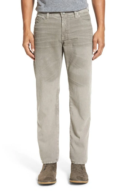 Ag 'graduate' Tailored Straight Leg Corduroy Trousers In Sulfur Stucco