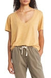 Marine Layer Boyfriend V-neck T-shirt In Bright Gold