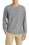 Vince Thermal Long Sleeve T-shirt In H Black/ Med H Grey