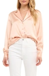 Endless Rose Satin Button-up Blouse In Rose