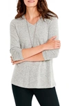 Nic + Zoe Sweet Dreams Layered Crewneck Top In Grey Mix