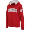 Colosseum Stadium Athletic Crimson Washington State Cougars Arched Name Full-zip Hoodie In Cardinal