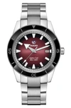Rado Men's Swiss Automatic Captain Cook Stainless Steel Bracelet Watch 42mm In Red
