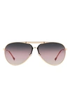 Isabel Marant 62mm Gradient Aviator Sunglasses In Rose Gold Red Grey Pink