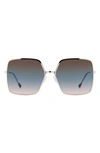 Isabel Marant 52mm Gradient Square Sunglasses In Palladium Blue Brown Blue