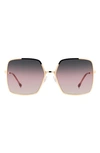 Isabel Marant 52mm Gradient Square Sunglasses In Rose Gold Red