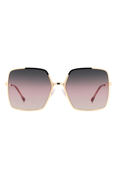 Isabel Marant 52mm Gradient Square Sunglasses In Rose Gold Red