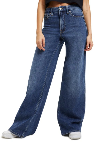 Good American Good Skate Wide Leg Jeans In Indigo062