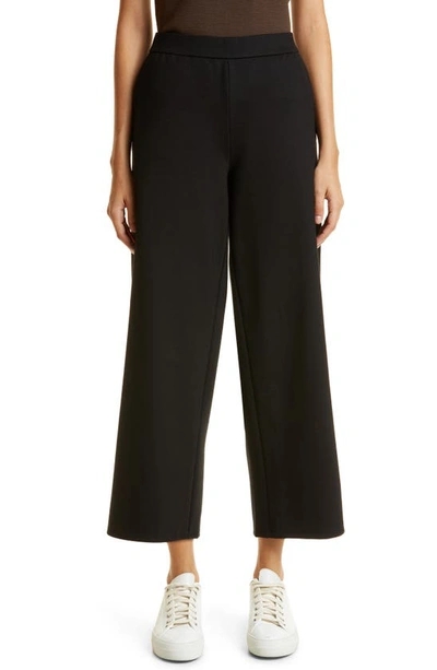 Eileen Fisher High Waist Wide Leg Ponte Pants In Black