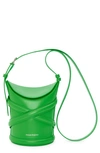 Alexander Mcqueen Small The Curve Leather Shoulder Bag In Acid Green