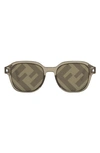 Fendi Fe40002u 45g Square Sunglasses In Brown