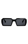 Fendi Graphy 52mm Rectangular Sunglasses In Black