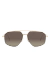 Fendi Travel 56mm Aviator Sunglasses In Shiny Gold / Brown Polar