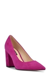 Nine West Cara Pointed Toe Pump In Medium Pink Suede