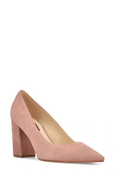 Nine West Cara Pointed Toe Pump In Dk Natural Suede