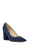 Nine West Cara Pointed Toe Pump In Navy Suede