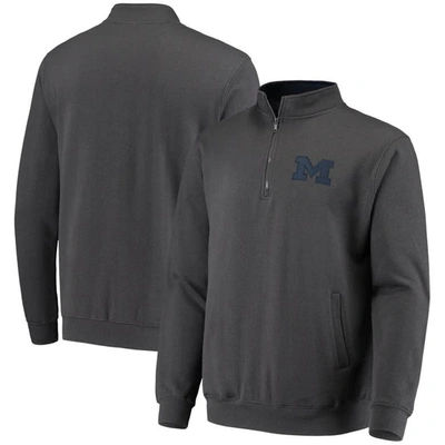 Colosseum Men's Michigan Wolverines Tortugas Logo Quarter-zip Jacket In Charcoal
