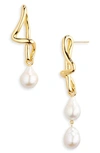 MISSOMA MOLTEN BAROQUE FRESHWATER PEARL MISMATCHED DROP EARRINGS
