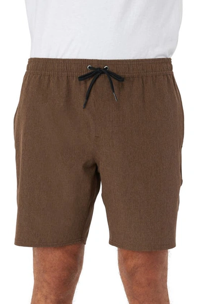 O'neill Reserve Elastic Waist Shorts In Brown Heather