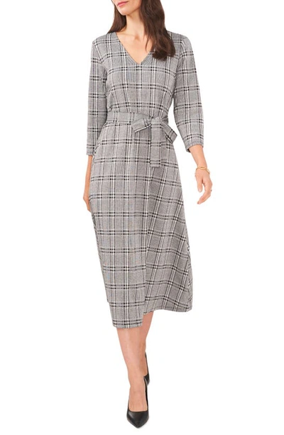 Chaus Glen Plaid Jacquard Midi Dress In Black/ White