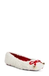 Katy Perry Women's The Evie Fuzzy Christmas Square Toe Flats Women's Shoes In White