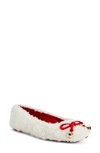 Katy Perry Women's The Evie Fuzzy Christmas Square Toe Flats Women's Shoes In Off White,true Red