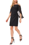 Chaus Cape Sleeve Cold Shoulder Sheath Dress In Black