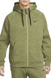 Nike Men's Therma-fit Full-zip Fitness Hoodie In Rough Green/alligator/black