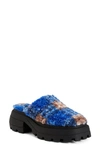 Katy Perry Women's The Geli Combat Square Toe Cozy Lug Sole Mules Women's Shoes In Blue Multi