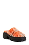 Katy Perry The Geli Faux Fur Combat Mule In Orange Multi