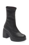 Wonders Platform Stretch Bootie In Black