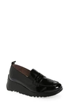 Wonders Sport Wedge Penny Loafer In Black