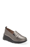 Wonders Sport Wedge Penny Loafer In Plomo Lead