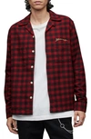 Allsaints Burnside Relaxed Fit Check Flannel Button-up Shirt In Red
