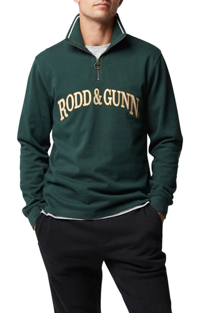 Rodd & Gunn Burnbridge Cotton Half-zip Pullover In Forest