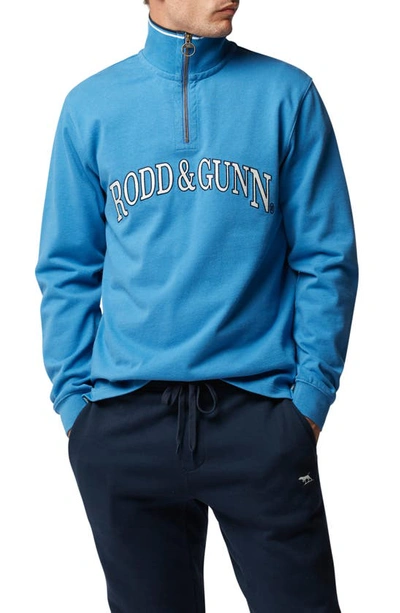 Rodd & Gunn Burnbridge Cotton Half-zip Pullover In Ocean