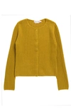 Bonpoint Perforated-cherry Embellished Cashmere Cardigan In Lichen